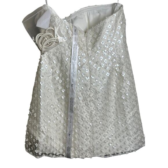 Dessy Collection NWT Pearl & Sequin Floret Strapless Mini Dress Formal 14 - Picture 4 of 8